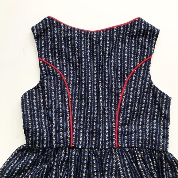 Vintage Navy blue floral stripe dress EUC fits like 2/3T - Picture 2 of 7